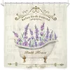 Rideaux de douche doux mariage fleurs roses fille fille dames lilas lavender violet floral rustique vintage tissu rideau pour décoration de salle de bain