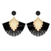 Dangle & Chandelier New Bohemia Fan Shaped Tassel Earrings For Women Exaggerated Big Statement Fringed Vintage Drop Delivery Jewelry Dhgoc