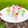 Dekoracje ogrodowe 2pcs Luminous Fruit Ice Cream Cup Ornament Mini kolor mikro krajobraz dekoracja Dollhouse Miniaturowa zabawka