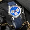 Montre-bracelets à 3 yeux Seakoss 1963 Chronographe FKM Silicone Super Lumin ST1903 Mouvements mécaniques pour hommes Sapphire Verre Afficier