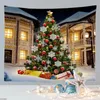 Tapestries kersttapijt Woods Sneeuwscène Wandhangen Jaar Gift Tree Slaapkamer Gordijn Dormitory Decor