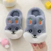 Slipper Nieuwe herfst- en winterkinderen Katoen Slippers Cartoon schattig Home Warm Non-Slip Baby Fur Slippers Fashion Home Soft Slippers 2448