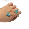 Versão alta Original 1 a1 colar de marca 925 Sterling prateado Vancefe Bluefly Colar Butterfly Palhado 18K Designer de ouro rosa de alta qualidade Colar de gargantilha