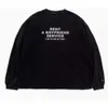 Sweatshirts Men's Sweats Grawzproject G / R Rent Boyfriend Hotline Hotline Water Wash Old Banner Print T-shirt à manches longues