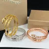 10A Bangle Jewelry Designer Multi-Loop Armband Sterling Silver Female Round Hard Armband Classic Snake Chain Women Perfect Gift With Box