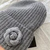 Berets Winter Warm Knitted Hat Multicolour Fashion Flower Decoration Cute Beanie Hats For Women 23 Selling Adult Cover Head Cap