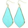 Boucles d'oreilles enveloppées Tumbeelluwa Géométrique Rhombus Labradorite Reiki guérison Crystal Stone Drop Boucle d'oreille Boucle tendance