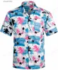 Camicie casual da uomo camicia di cocco da uomo Mens Flower Flower Shirt Hawaiian Cuba Beach Shirt Abbigliamento da uomo a maniche corte Abbigliamento da strada a manica corta abbigliamento da strada yq240408