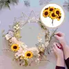 Flores decorativas 100 PCs simulados girassolas de girassol
