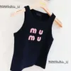 Miui Bag Designers Tシャツの女性戦車MIUアナグラムエンブロデューコットンブレンドタンクトップショートパンツデザイナースーツニットフェムクロップドジャージーレディーストップMui Mui 99