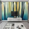 Cortinas de chuveiro abstrato floresta pitoresca casca aquarela e papel de parede de papel de parede impressão impermeável