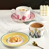 Чашки блюдцы Nordic Ins Coffee и Creative Ceramic Underglaze Color Dirs Printed кружки винтажный послеобеденный чай