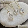 Pendant Necklaces Nm42102 Herkimer Diamond Necklace April Birthstone Gift Stone Clear Crystal Jewelry Drop Delivery Pendants Dhdpx Otih8