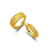 Echt 100% rein verstellbar 999 Goldfarbe Paar Twist Ring für Liebhaberzubehör feinen Schmuck Oro besseres Ringe Geschenk 240401