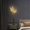 Wandlamp led creatief voor woonkamer slaapkamer zwart gouden woning decor sconce modern bladontwerp acryl indoor verlichting