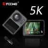 Kameralar Orijinal fccwo aksiyon kamera Ultra HD 5K 30fps Çift Ekran Dokunmatik Ekran Su Geçirmez EIS Antishake WiFi Webcam Sports Cam