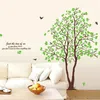 Yeşil Ağaçlar ve Kuşlar Oturma Odası Yatak Odası Ev Dekorasyon Duvar Çıkartmaları 240407