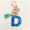 Key Rings Initial Letter Keychains For Girls Women Cute Butterfly Heart Keychain Backpack School Bag Drop Delivery Jewelry Dhms3