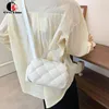 Shoulder Bags CG Retro Woven Single Room Bubble Bag 2024 Fashion Designer Pu Leather Handbag Pillow Female Simple Messenger