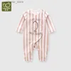 Rompers Four Seasons Bodysuit recién nacido 0-24 meses Baby Stripe Jumpsuit masculino bebé bebé dibujante de dibujos animados l47