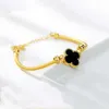 VAC bracelet Gold and Silver Lucky Clover Bracelet Female Adjustable Bracelet 999 Foot Gold and Silver Non fading Jewelry Gift