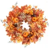 Flores decorativas Autumn Door Front Wreath Flor Artificial Flower Multifurpose Halloween Party Decoration for Home Decor