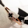 VAC bracelet Simple Four leaf Grass Bracelet New Rose Gold Bracelet Female Tiktok Jewelry Open Bracelet