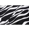 Zebra Print Street Fashion baju ootd lelaki style Turn-down Collar Vintage Style Men's Shirts Short Sleeved