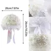 Fleurs de mariage 1pcs classiques de style occidental rêve romantique Ribbon à la main simulation Rose Bride Bouquet Bridesmaid