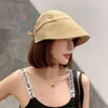 Niche design bucket hat female cotton fisherman hat solid color visor hat autumn and winter Korean version of everything summer Han