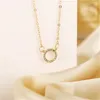 Light Luxury Water Diamond Circle Pendant Halsband Enkelt och personlig högkvalitativ krage Kedjekvinnor AB111