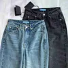 Metal Badge Jean Pants vrouwen Casual Straight Jeans Vintage Style Blue Jeans Spring Summer Denim Pants