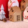 Enveloppe cadeau 5 / 10pcs House House Shape Candy Boîtes Kraft Paper Emballage Board Bookie Packaging Sac Année