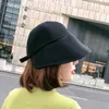 Niche design bucket hat female cotton fisherman hat solid color visor hat autumn and winter Korean version of everything summer Han