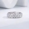 Cluster anneaux stl zhenchengda 2024 Produit arrangement irrégulier complet ring diamant zircon pure argent européen et américain mode