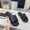 New designer slides men interlocking slide sandal pool slip-on slippers mimicking water ripples luxury textured rubber flat women summer slider slipper size 35-45