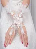 2020 Luxury Lace Crystal Bride Bridal Gloves Wedding Gloves Wedding Accessories Lace Gloves for Brides Fingerless Below Elbow Leng2270954