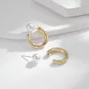 Stud Earrings MeiBaPJ 7-8mm Natural Round Pearl Simple 925 Silver Fine Wedding Jewelry For Women