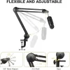 Stand Microphone Arm Stand Heavy Duty Mic Arm Microphone Stand Suspension Scissor Boom Stands with Mic Clip and Cable Ties