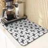 Tafelmatten geometrische kettingpatroon droogmat niet-slip absorberende diatomeeën bestek keuken aan teller afvoer koffiebalk