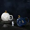 Tasses douze constellations tasse avec couvercle cuillère de bureau femelle couple buvant de l'eau tasse de café céramique pour hommes