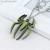 Pendant Necklaces Spider Punk Pendant Necklace Mens Necklace Silver Necklace Gothic Couple Street Clothing Gift240408
