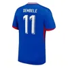 2024 Benzema mbappe voetbal jersey griezmann Franse shirts pogba dembele giroud hernandez varane pavaro kante 24 25 maillot de voetbal shirt mannen vrouwen kit set