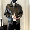 Designer Men Leather Jacket Spring en Autumn 2024 Nieuwe Hot Style High-End knap trendy merk Men's Rapel PU Lederen jas