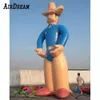 3/4/6/8 metros gigantes de cowboy inflável, mascote de caráter de desenho animado infláveis de 10/26 pés de altura para publicidade ao ar livre