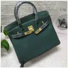 Дизайнерская подлинная кожаная сумочка BK 2024 Новая темно-зеленая сумка модная кожаная женская ручная блокировка 30 35 UVVB