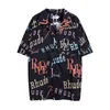 Designer Mens Shirt Set Rhude Shirt och Short Suit Men Kort ärm Högkvalitativ t -skjorta Rhude Tee Shirt Beach Shorts Läder Shorts Summer Swim Fashion Sportkläder