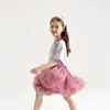 Christmas Kids Girl Skirt Short Soft Yarn Breathable Tutu Princess Skirt Childrens Mesh Solid Color Puffy Pleated Clothes H0001 240325