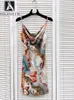 Sukienki zwykłe Aeleseen Sycylijskie Summer Slim Sukienka projekt mody spaghetti pasek anioł kwiat nadruk ruched v-deceks sexy mini camisole