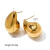 Premium Design 18K Gold Gord Water Drop Brincos de aço de titânio para mulheres Brincos de geometria versátil por atacado